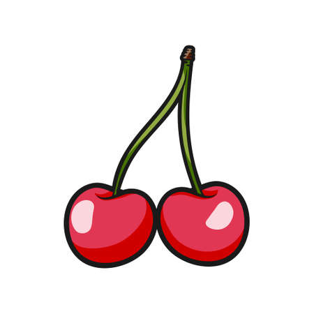 cherry icon color design vector