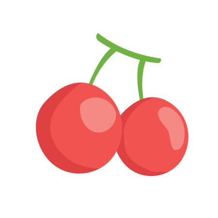 cherry design vector illustration objects, fresh fruit and organic fruit food