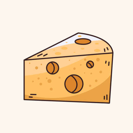 chesee ingredients object design vector hand drawn objectsのイラスト素材