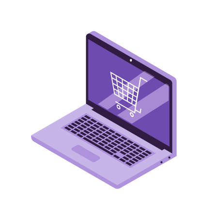 laptop geometric design vector flat objectsのイラスト素材