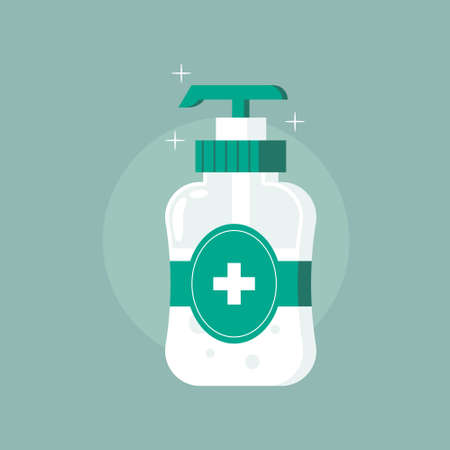 hand sanitizer design vector illustration object medical objects protection body human and equipment protection corona virusのイラスト素材