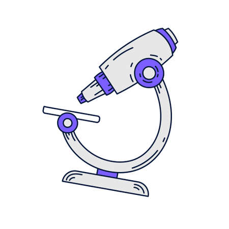 microscope design vector objects illustration science elements and laboratory objectsのイラスト素材