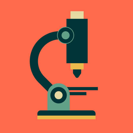 microscope design vector objects illustration science elements and laboratory objectsのイラスト素材