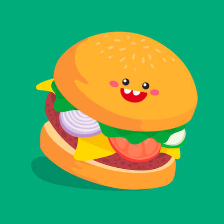hamburger design vector objects illustration fast food restaurantのイラスト素材