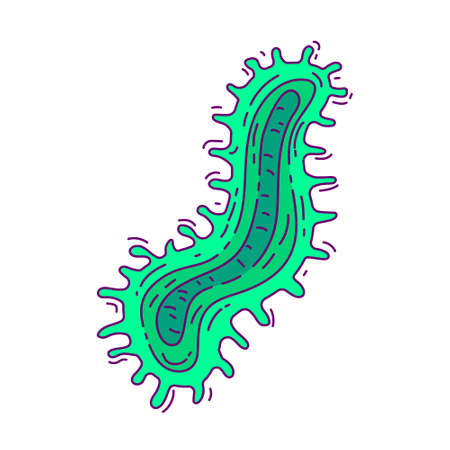 virus germs and bacteria design vector objects illustration character dangerous creatureのイラスト素材