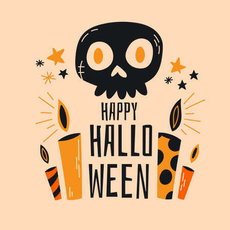 happy halloween badge labels design vector objects illustrationのイラスト素材