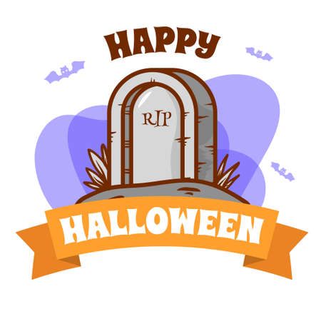 happy halloween badge labels design vector objects illustrationのイラスト素材