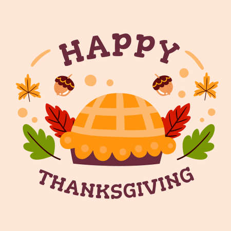 hand drawn thanks giving day badge design vectorのイラスト素材