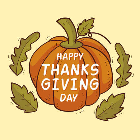 hand drawn thanks giving day badge design vectorのイラスト素材