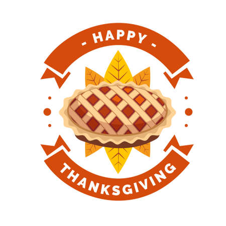 hand drawn thanks giving day badge design vectorのイラスト素材