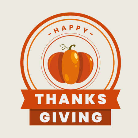 hand drawn thanks giving day badge design vectorのイラスト素材