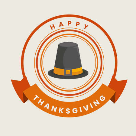 hand drawn thanks giving day badge design vectorのイラスト素材