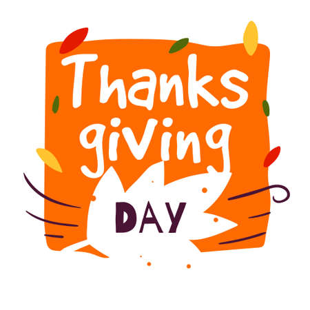 hand drawn thanks giving day badge design vectorのイラスト素材