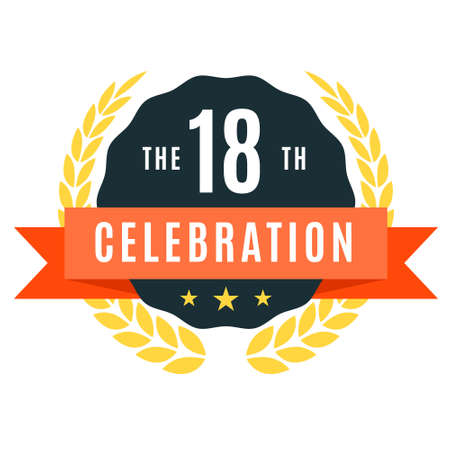 happy birthday and anniversary badge stamp label design vectorのイラスト素材