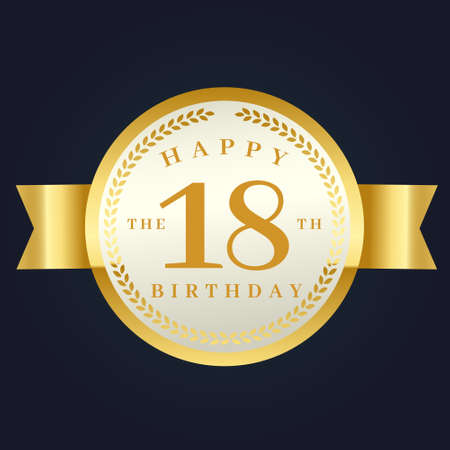 happy birthday and anniversary badge stamp label design vectorのイラスト素材