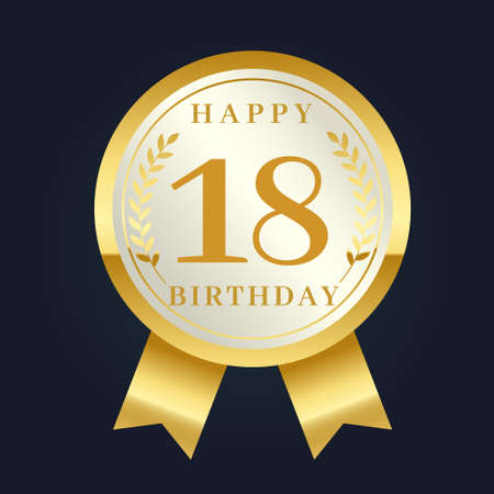 happy birthday and anniversary badge stamp label design vectorのイラスト素材