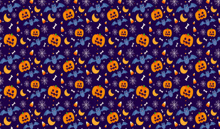 happy halloween banner or party invitation background. vector illustration ideal for banner, web, header, cover, billboard ,brochure, social media, landing pageのイラスト素材