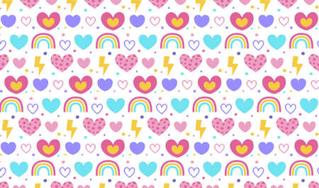 flat heart design background paper art style can be used in cover design, book design, poster, cd cover, flyer, website backgrounds or advertisingのイラスト素材