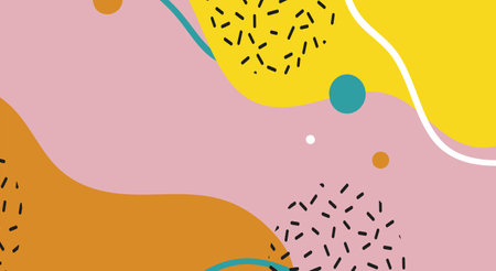 abstract shapes art background with pastel color can be used for decorative pictures of the wall, business, ad, presentation and web bannerのイラスト素材