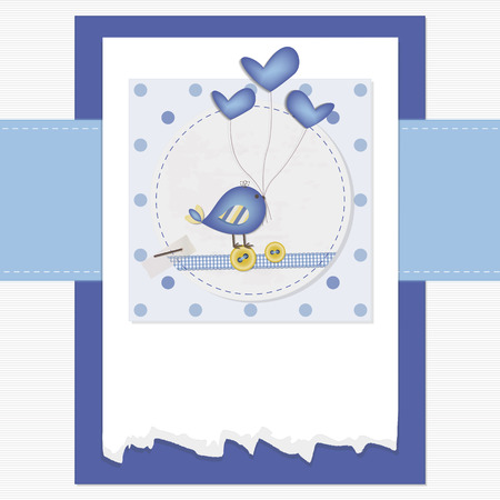 Blue Scrapbook Background with copyspace for textのイラスト素材