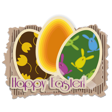 Happy Easter with decorate eggs  のイラスト素材
