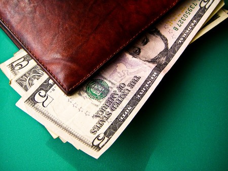 Money in a walletの写真素材