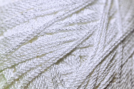 Close up detail of white yarn texture backgroundの写真素材