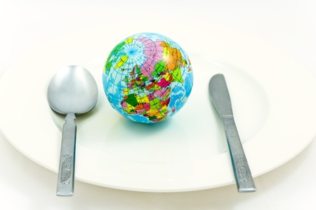 The consumption of news. Change the worldの写真素材