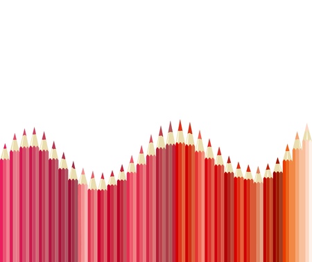 Colorful pencils curve styleのイラスト素材