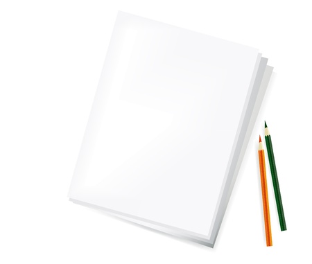 Blank paper and pencilsのイラスト素材