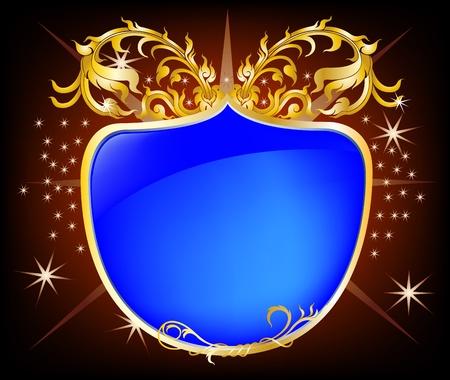 Elegant shield blue and thai pattern backgroundのイラスト素材
