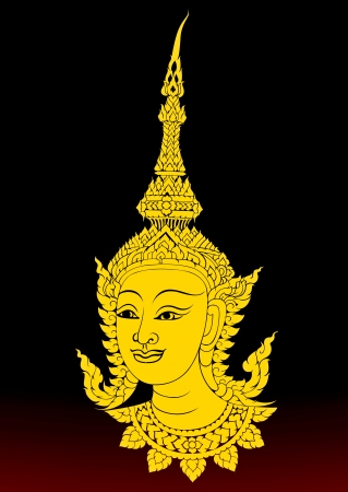 Angels in Buddhist art.Thai motifsのイラスト素材