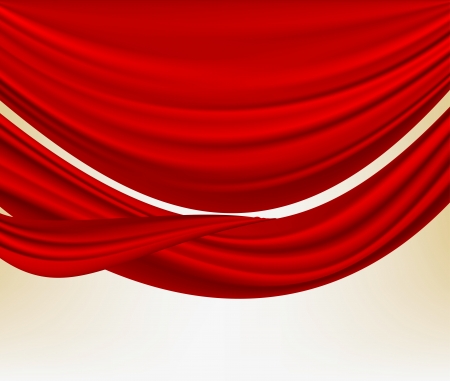 Beautiful red silk on white backgroundのイラスト素材