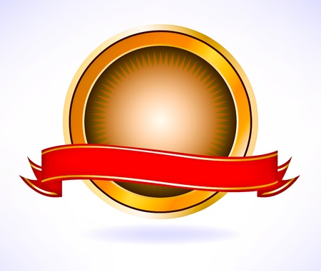 Beautiful gold seal for text on bannerのイラスト素材
