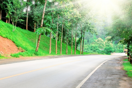 Way to the countryside. The valley backgroundの写真素材