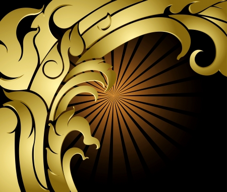 Shape art style golden backgroundのイラスト素材