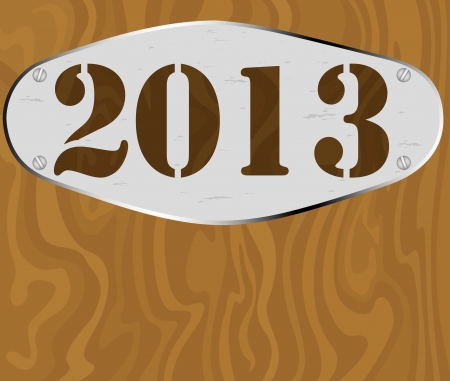 New year 2013 on wooden plateのイラスト素材