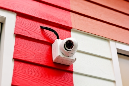 CCTV camera in the office buildingの写真素材