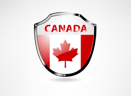 Glossy flag Canada shield backgroundのイラスト素材