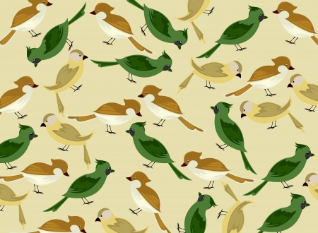 Colorful birds cartoon pattern backgroundのイラスト素材