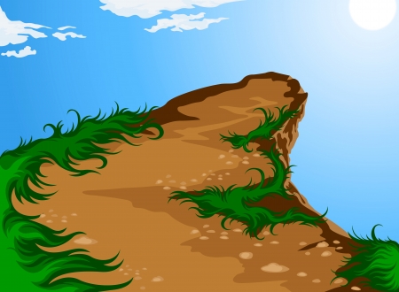 Hilltop nature backgroundのイラスト素材