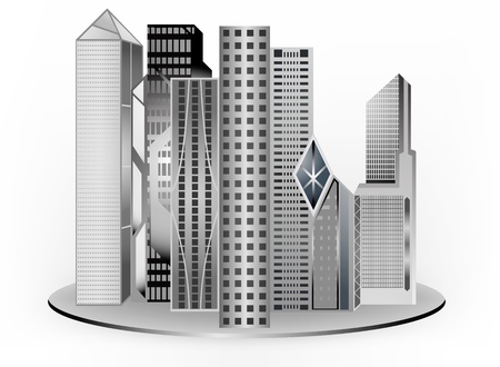 Building modern design on a white backgroundのイラスト素材