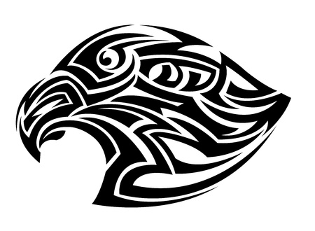 Black eagle head on a white backgroundのイラスト素材