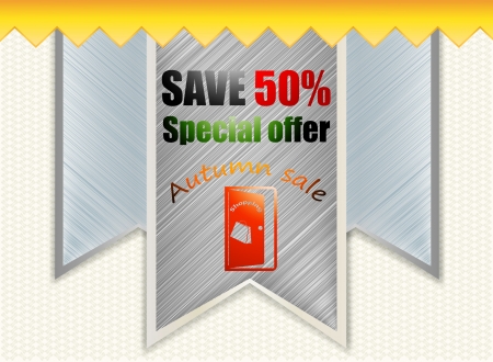 Autumn sale promotion tag label vector backgroundのイラスト素材
