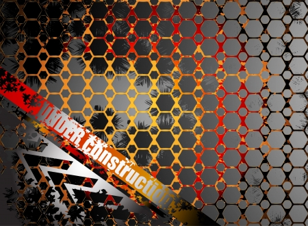 Under construction metallic rusty abstract backgroundのイラスト素材