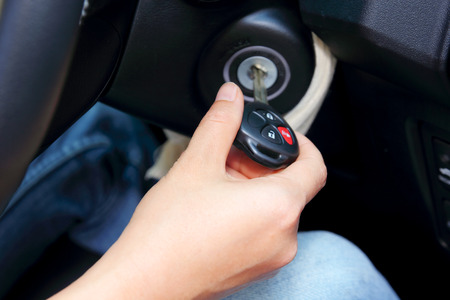 Engine start with remote key