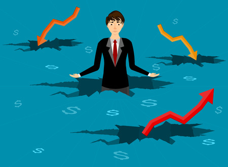 Regression business concepts vector cartoon backgroundのイラスト素材