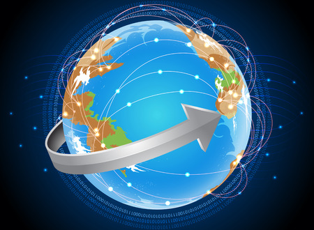Global telecommunication and technology backgroundのイラスト素材