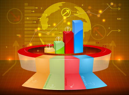 Glossy bar graph vector,Invest marketing concepts backgroundのイラスト素材