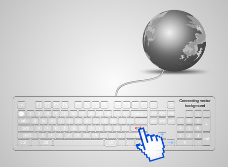 Screen keyboard and connecting vector backgroundのイラスト素材